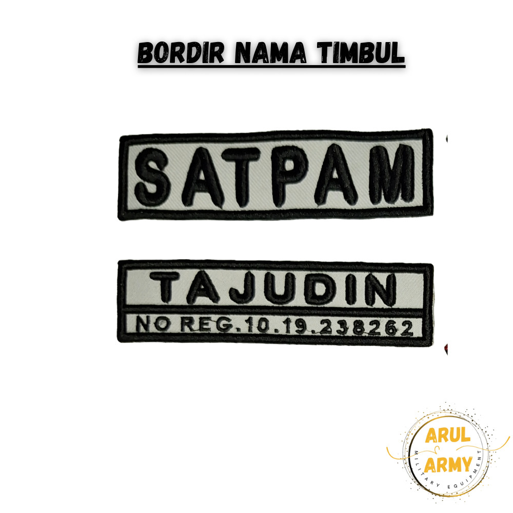 BORDIR NAMA SATPAM SECURITY TIMBUL KOMPUTER BIASA LOGO SATPAM LENGKAP BORDIRAN SATPAM KUMPLIT