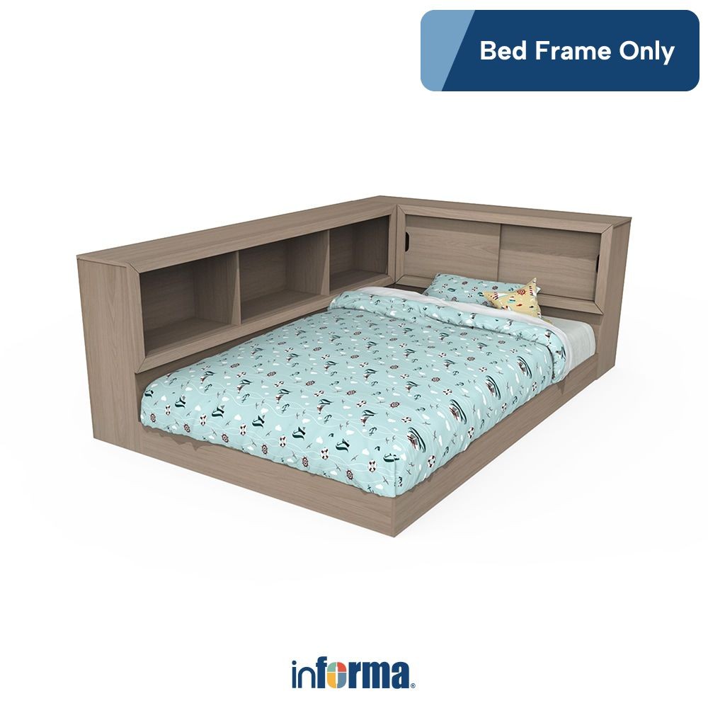 Informa 120X200 cm Sven Tempat Tidur Anak - Abu-Abu Bed Ranjang Kasur Perabot Tidur Furniture Kamar 