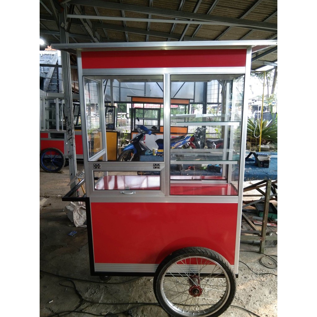 gerobak  dorong aluminium