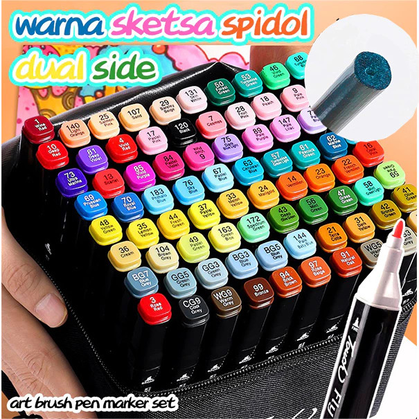 

JAMIN MURAH !!!【24H】Touch 204/168/ 120 Warna Sketsa Spidol Umum General Marker Set Animation Markers Dual Side Fine /Art Brush Pen Sketsa Animation Markers Twin Market Set(BISA LANGSUNG ORDER)