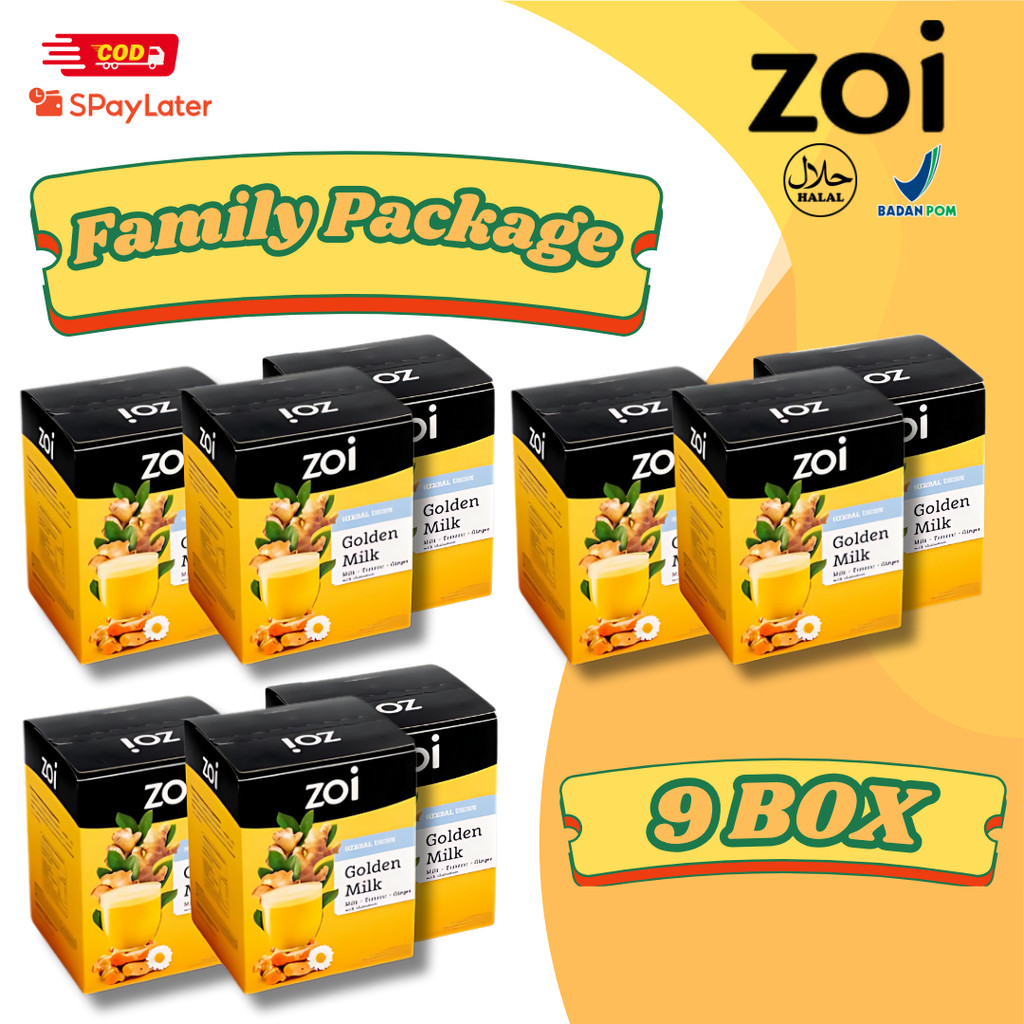 

[FAMILY PACKAGE - 9 BOX] ZOI GOLDEN MILK Susu Herbal Komplit untuk Masalah Kesehatan Jaga Imun Tubuh