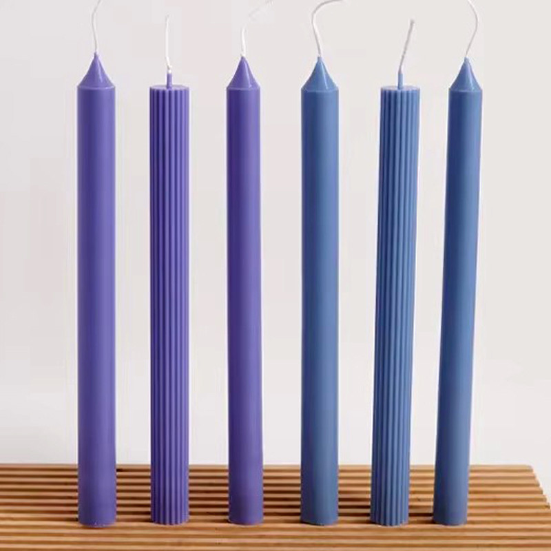 

DIY Vertical Stripe Long Pole Candle Mould Handmade Candle Making Supplies Durable Plastic Acrylic Mold Kit for Easy Release
