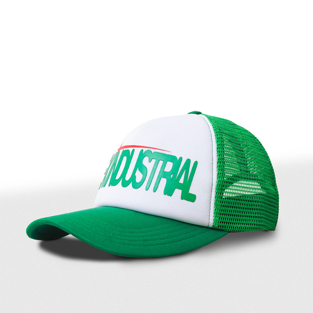 Moxie Trucker Cap Topi Trucker Industrial dengan Jaring Warna Hijau Industrial - Green