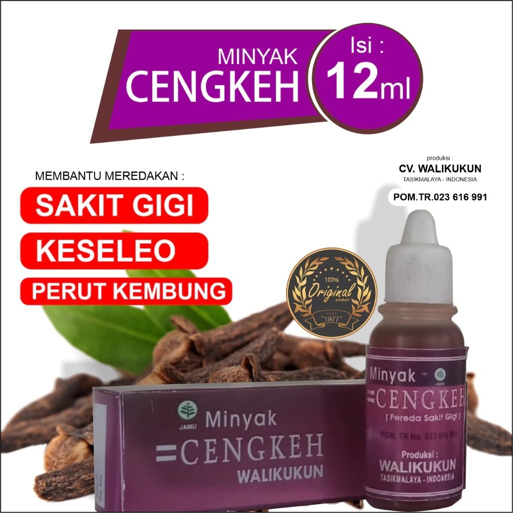 Minyak Cengkeh Walikukun Original 12 Ml | Minyak Cengkeh Herbal Walikukun | Minyak Cengkeh Walikukun