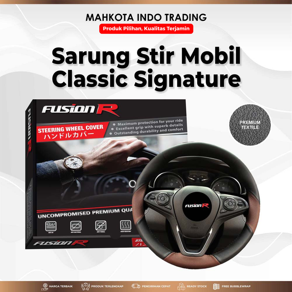 Sarung Stir Mobil FUSION R / Cover Stir Classic Signature UNIVERSAL