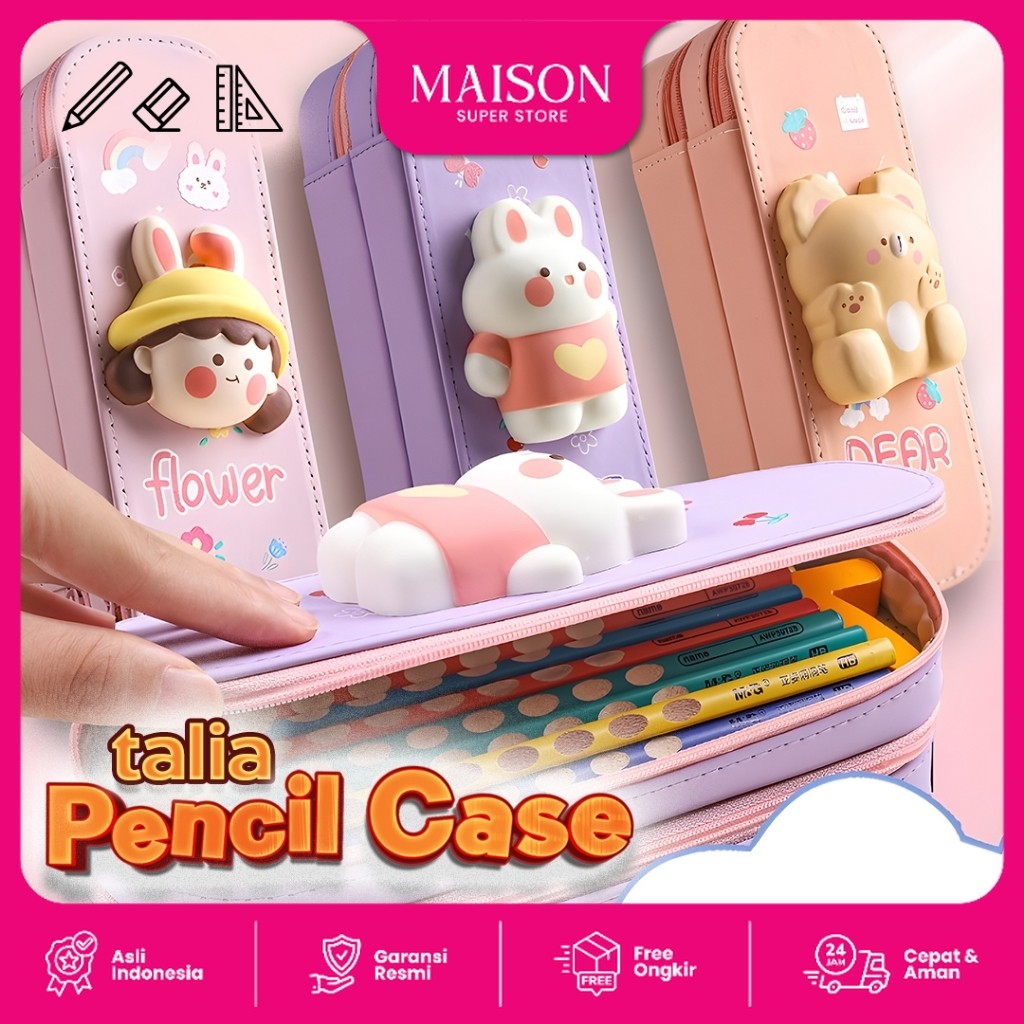 

Goto Talia 3D Squishy Pencil Case Tempat Pensil Anak Perempuan
