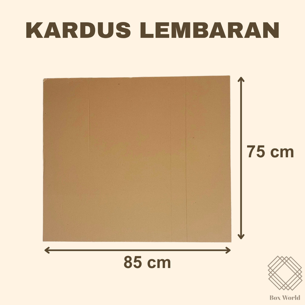 

KARDUS KARTON LEMBARAN/SHEET COKLAT POLOS BARU (85x75cm)