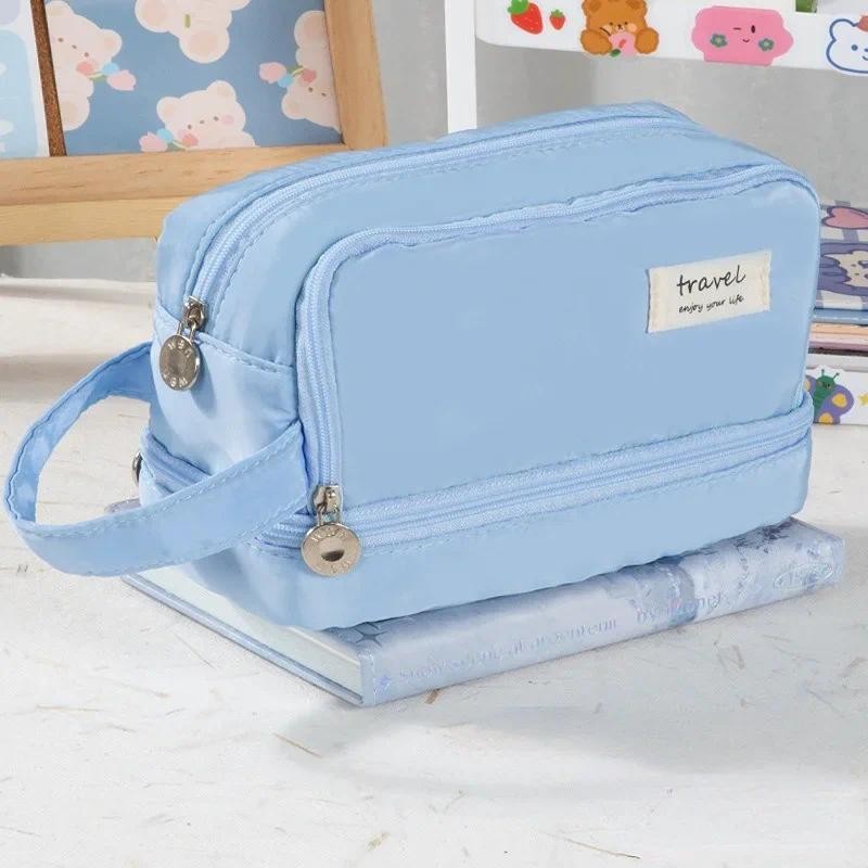 

2024 Large Capacity Pencil Cases Three-layer Cute Pencil Bag Student Teacher Stationery Pen Pencil Holder Gift for Kids