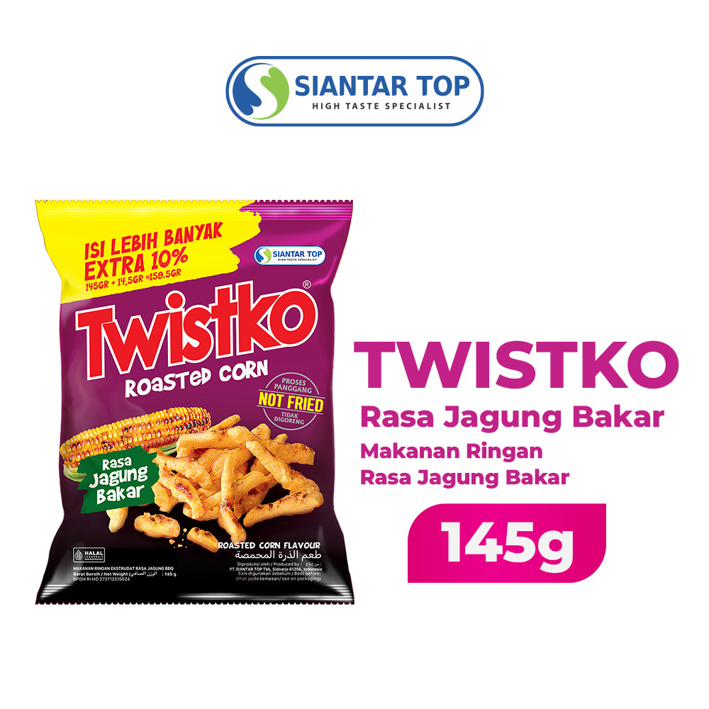 

Twistko Kerupuk Roaster Corn 145gr / Krupuk Jagung Bakar 145 gram (1 bungkus)