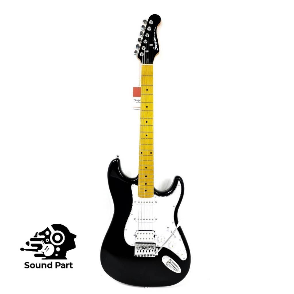 Gitar Elektrik Merk Scorpion Original Model Stratocaster Tipe SS-120 BK Deluxe Series Warna Black St