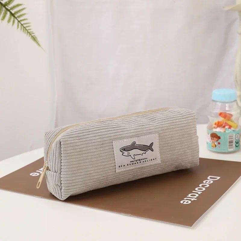 

Cute Shark Pencil Case Embroidery Pen Bag Back to School Supplies Stationery Items for Girls Kids Desk Cute Accessories Gift