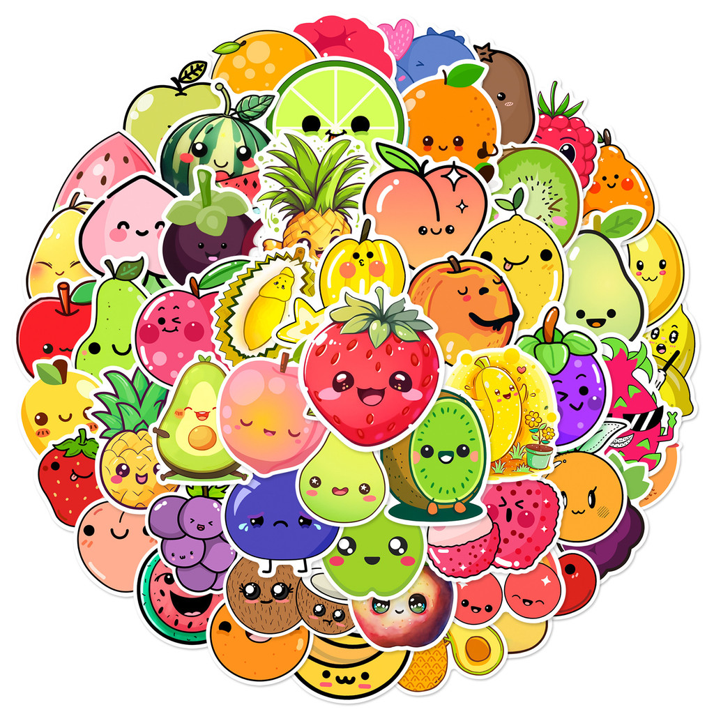 

10/30/60pcs Kawai Cartoon Fruit Meme Stickers Graffiti for DIY Decor Scrapbooking Stationery Suitcase Water Bottle Phone Laptop