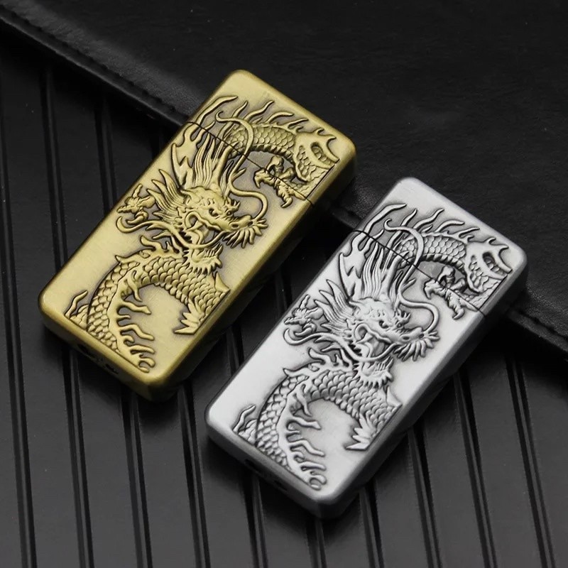 MODEL TERBARU korek api bara dragon korek gas MODEL ANTIK NAGA TIMBUL AN-685