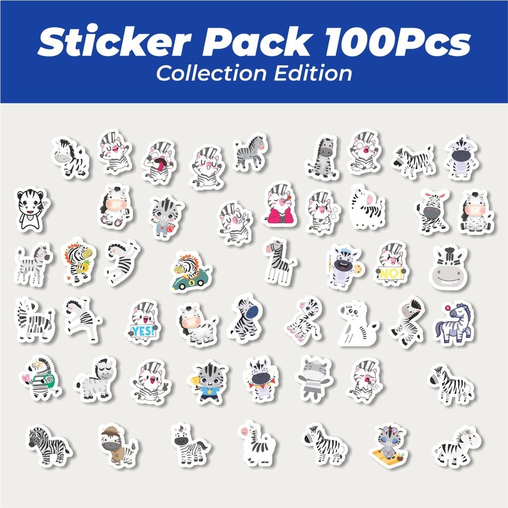 

Hot Sticker Hewan Zebra Lucu Anti Air Stikers Berperekat Waterproof Sticker Decal Buat Motor Helm Buku Journal Koper Casing HP Laptop Botol Minum