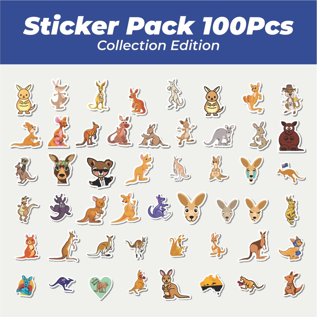 

Hot Sticker Hewan Kanguru Lucu Anti Air Stikers Berperekat Waterproof Sticker Decal Buat Motor Helm Buku Journal Koper Casing HP Laptop Botol Minum