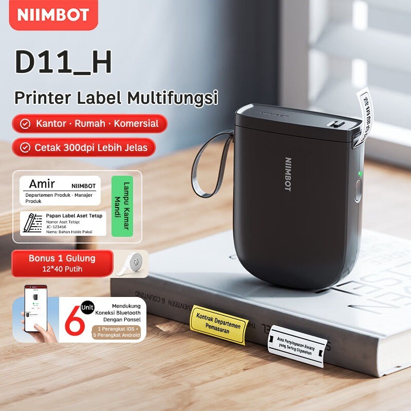 

New NIIMBOT D11 Mini Printer Label Bluetooth, Printer Thermal Stiker Nama dan Harga PortabelPremium