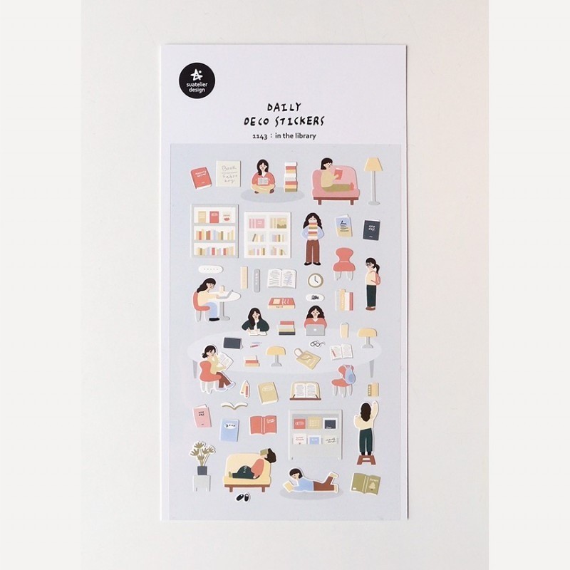 

Suatelier in the Library Sticker No.1143 Scrapbooking Supplies Aesthetic Junk Journal Decor DIY Stickers for Hobby Crafts