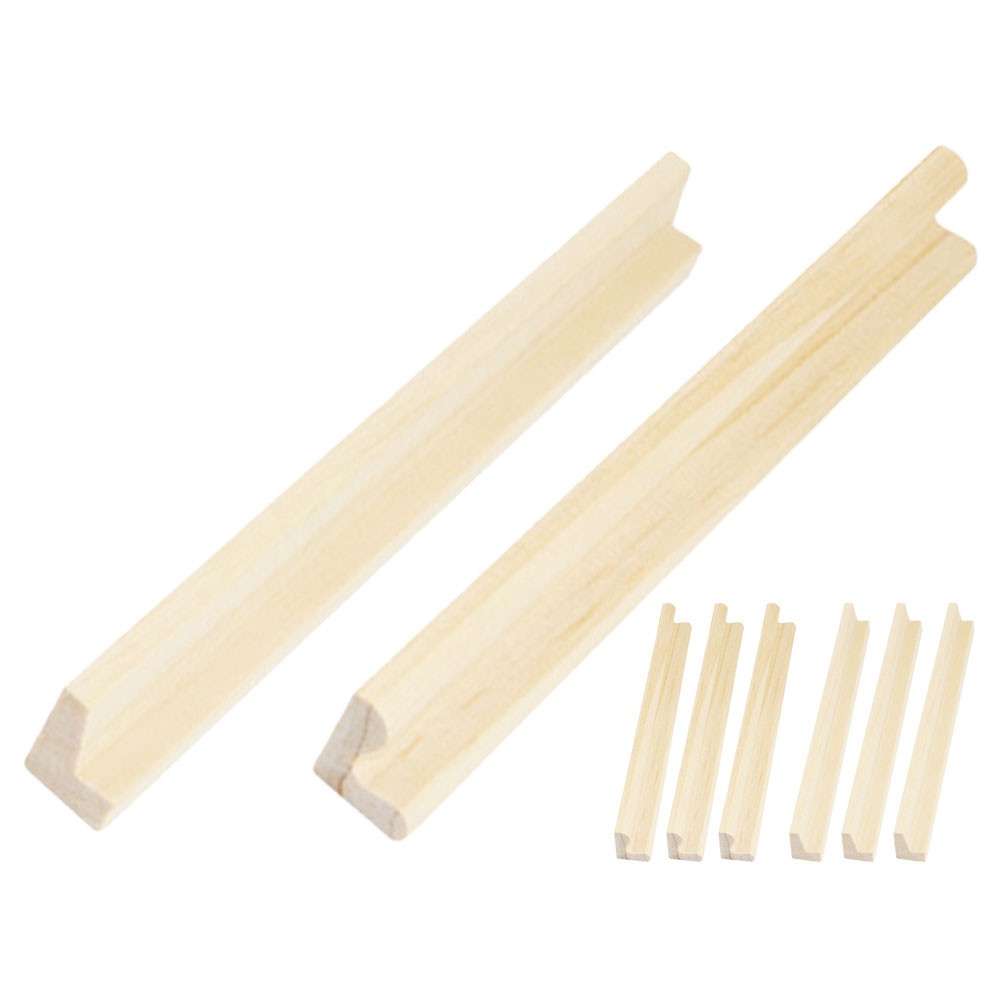 

8pcs Letter Ornaments 19cm Domino Racks Place Card Holders Craft DIY Wooden Domino Trays Accessory Display Stand Toy Base