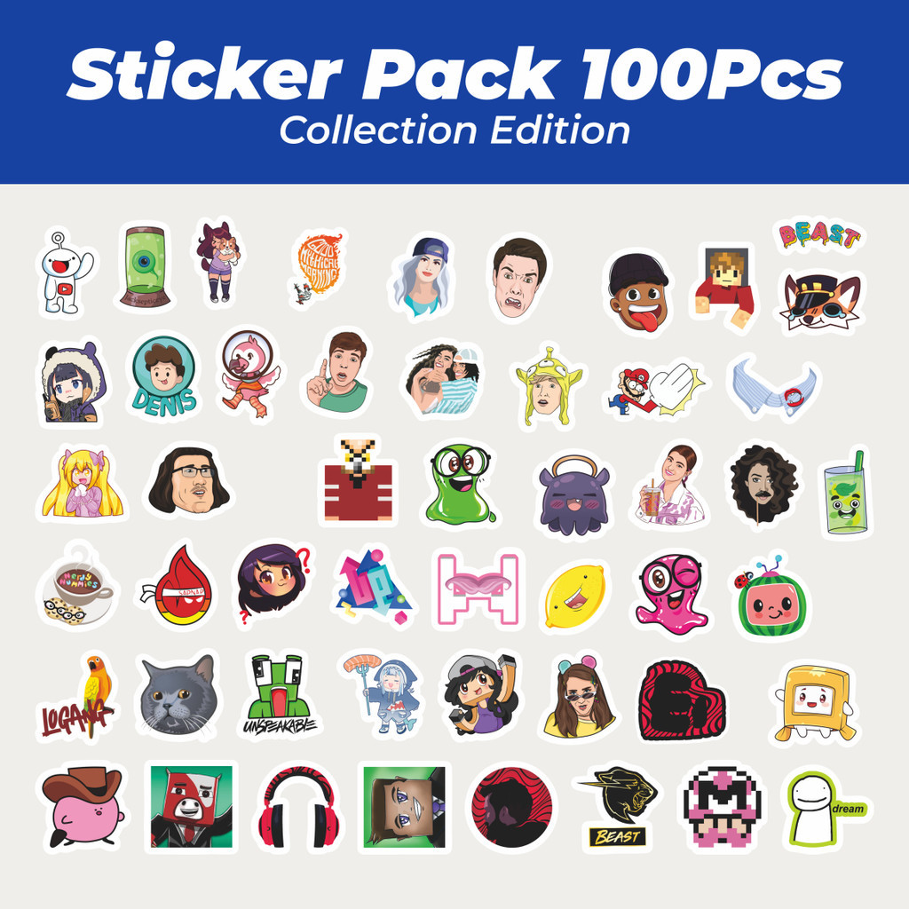 

Hot Stiker Kartun Youtuber Anak Stiker Lucu Anti Air Stikers Berperekat Waterproof Sticker Decal Buat Motor Helm Buku Journal Koper Casing HP Laptop Botol Minum