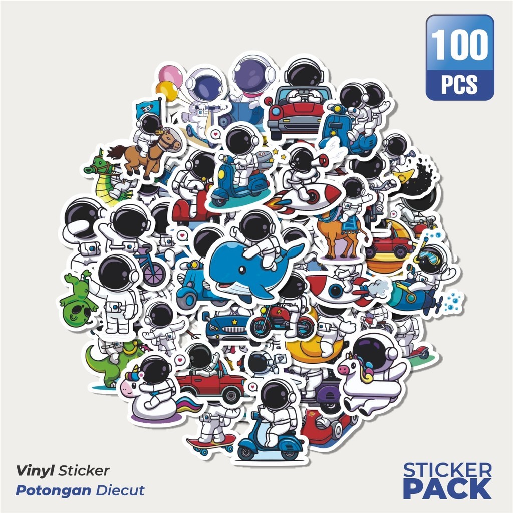 

Stiker Vinyl Stiker Astronot V1 Waterproof Aesthetic- Untuk Laptop, Motor, dan Helm - Paper Stationery Pack
