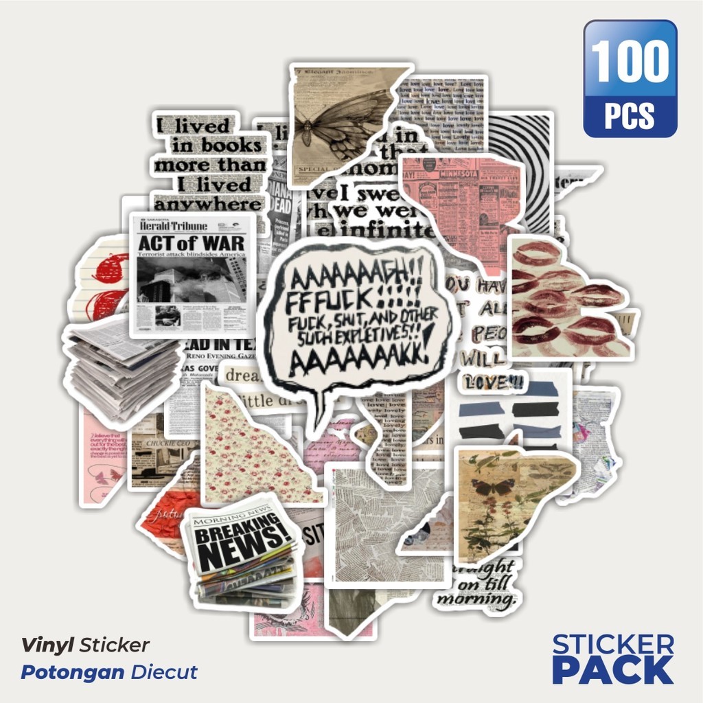 

Stiker Vinyl Stiker Aesthetic Koran Pinterest Waterproof Aesthetic- Untuk Laptop, Motor, dan Helm - Paper Stationery Pack