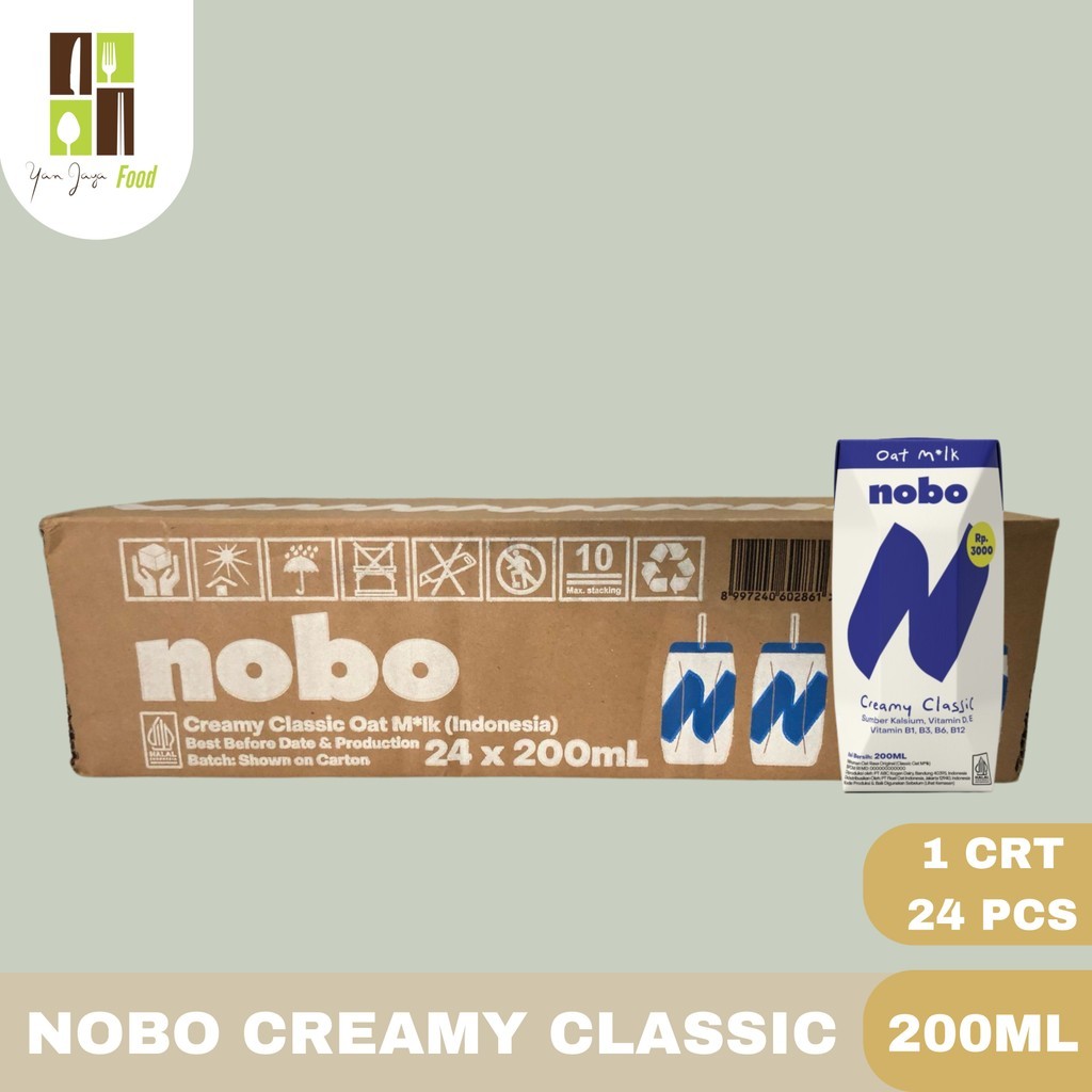 

Oatside Nobo Creamy Classic / Oat Milk / Oat Drink / Minuman Bergizi Kemasan 200ml 1Karton 24pcs