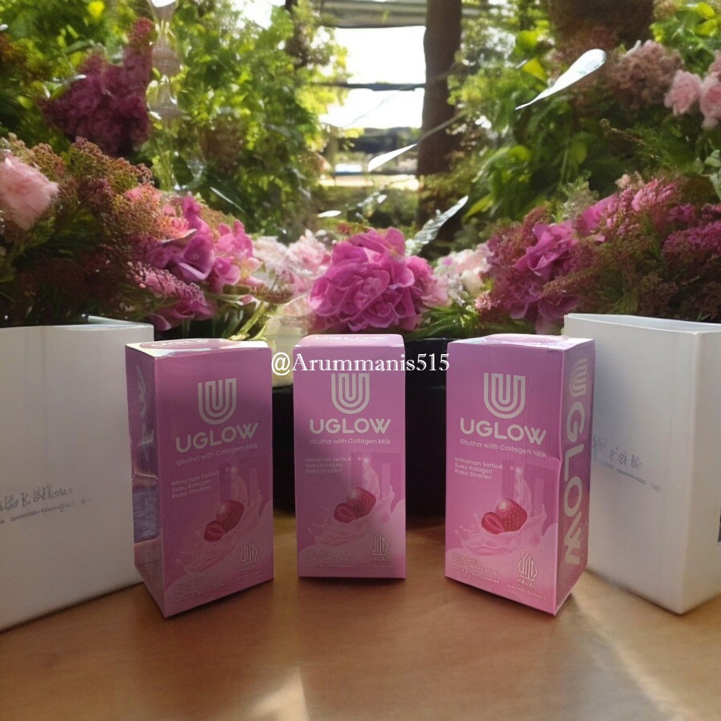 U'GLOW Glutha Collagen UGLOW Susu Pemutih 1 box isi 7 kemasan terbaru
