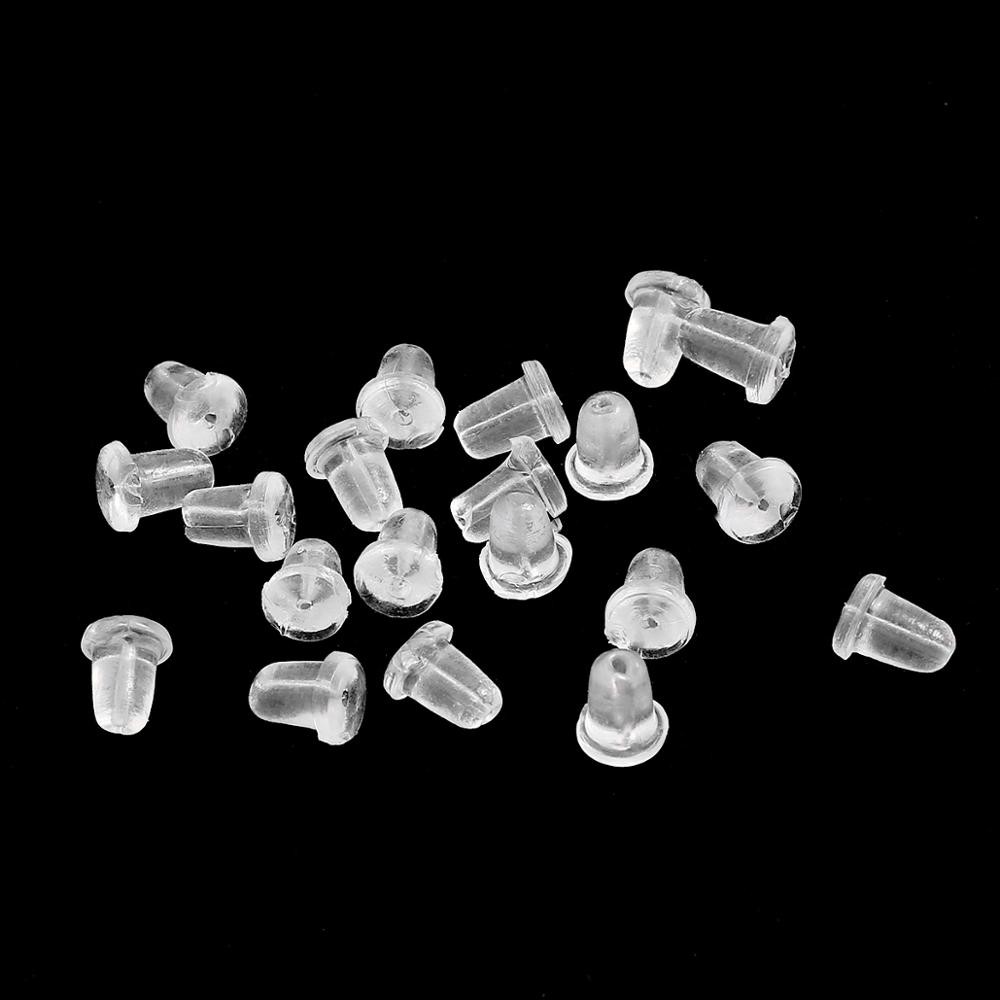 

200pcs/lot Rubber Earring Back Silicone Round Ear Plug Blocked Caps Earrings Back Stoppers For DIY Earring Parts Jewelry Making