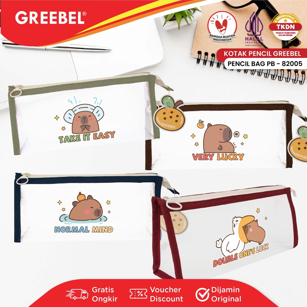 

GREEBEL Tempat Pensil Trigonal Capybara / Kotak Pensil ( PB 82005) / Pencil Case / Pensil Bag