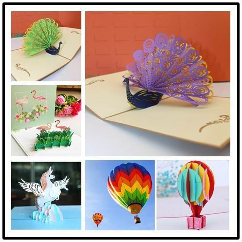 

peacock festival greeting card 3D birthday pop up card thanksgiving blessing card postcard paper party Invitation card