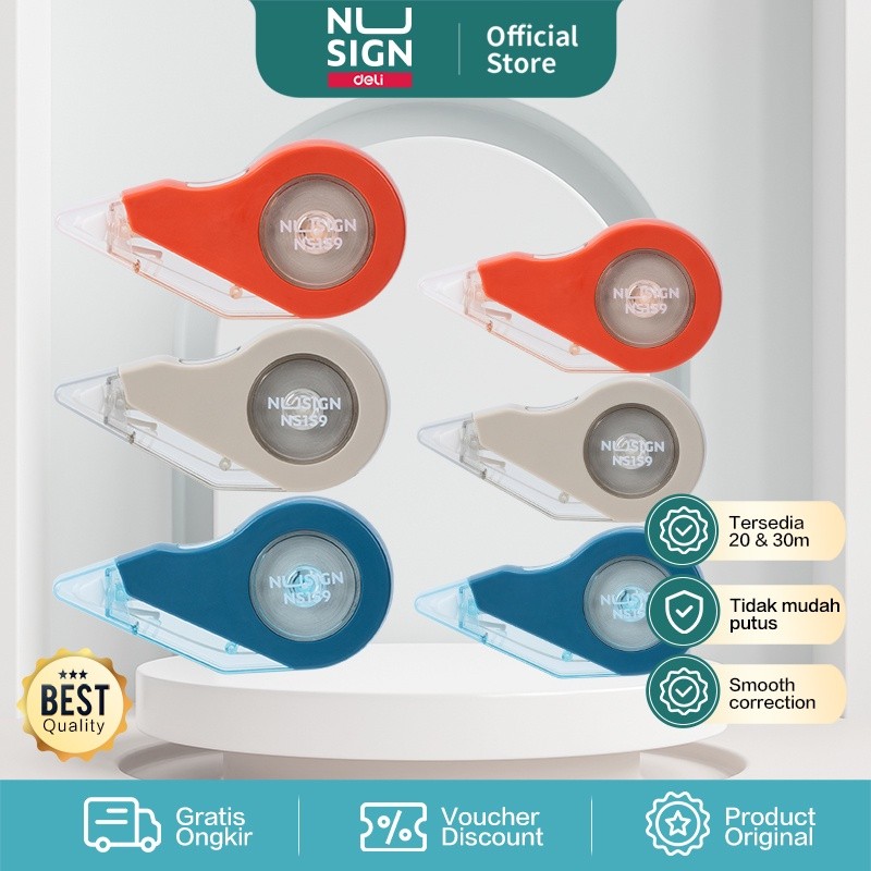 

Nusign Correction Tape / Pita Koreksi 30 20 Meter Sangat Halus Merekat Sempurna ENS159 ENS160