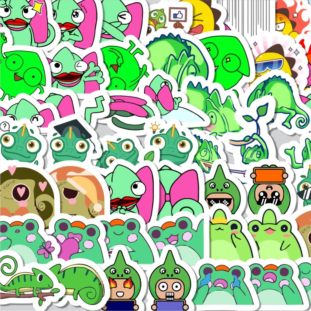 

Stiker Cutting Pack Stiker Hewan Bunglon Isi 100Pcs Series Aesthetic Lucu Keren Untuk Koper Bahan Vynil