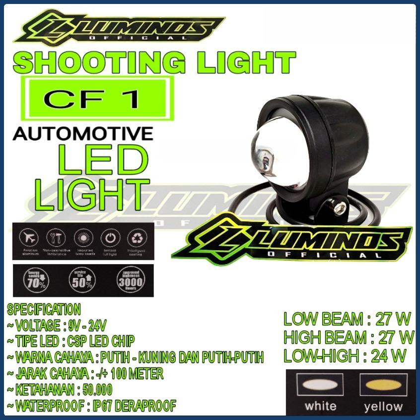 LampuTembak  Luminos Sorot Cut Off High/Low Motor  Universal