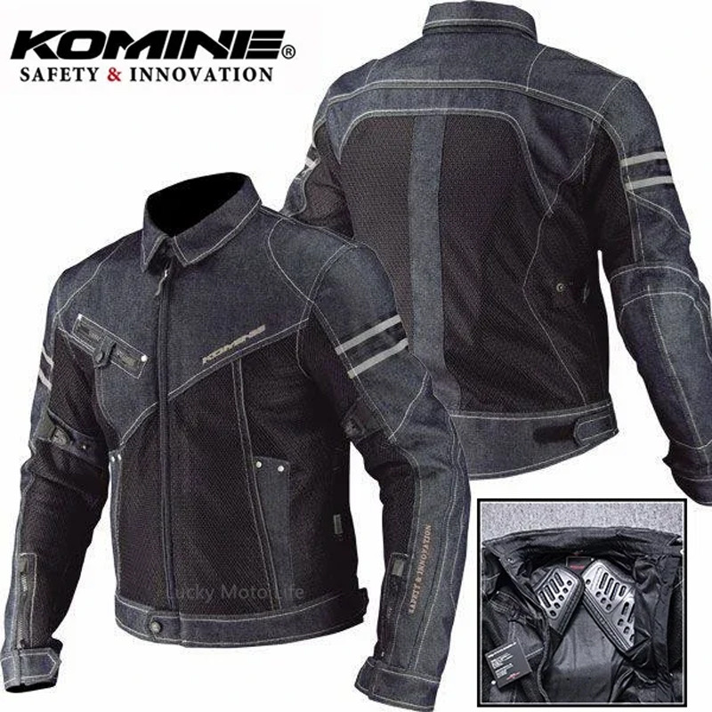 KOMINE JK006 Jacket Spring Breathable Denim Mesh Racing Ride High-performance Drop Resistance Clothi