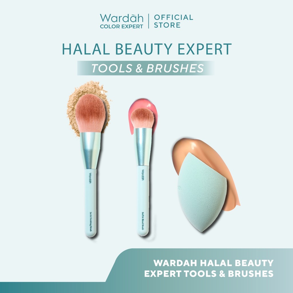 Wardah Halal Tool Brush – Wardah Buff & Blend Brush, Wardah Set & Finishing Brush, Wardah Beauty Ble