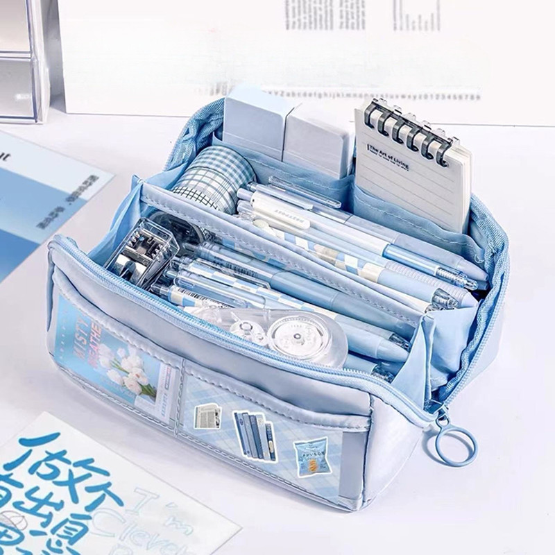 

Cartoon Big Opening Pencil Bag For School Students With Large Capacity Multi-functional Pen Case Boy Girl Stationery Holder Bag