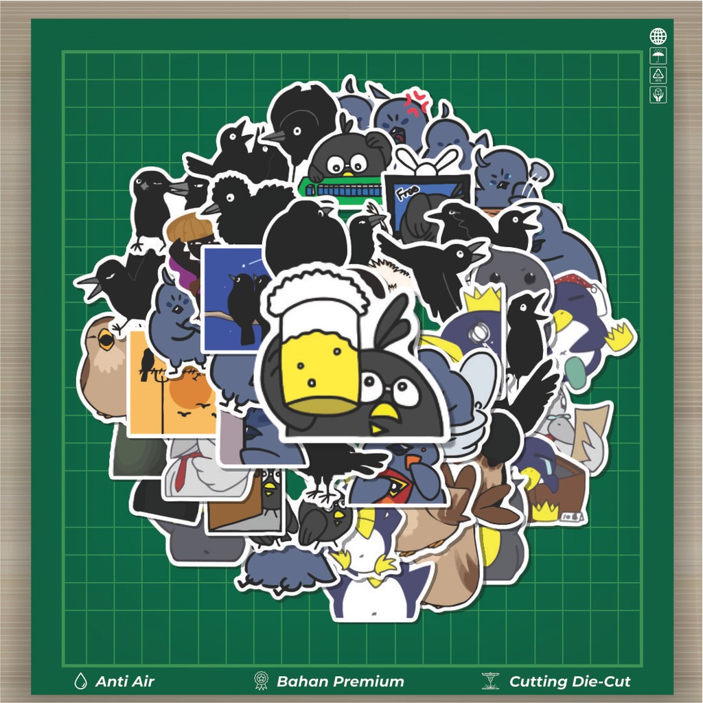 

HOT 50 PCS STIKER Stiker Burung Gagak Stiker Fashion Cars Decal Dingin Kartu Album Custom Vinyl Anti Air- Sticker Aesthetic Buku Journal Koper Casing HP Tablet Laptop Helm Motor Botol Minum