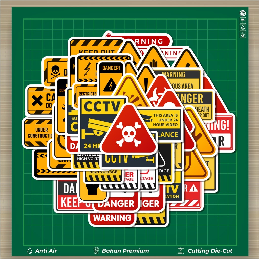 

HOT 50 PCS STIKER Stiker Warning Icons [Ikon Peringatan] Stiker Fashion Cars Decal Dingin Kartu Album Custom Vinyl Anti Air- Sticker Aesthetic Buku Journal Koper Casing HP Tablet Laptop Helm Motor Botol Minum