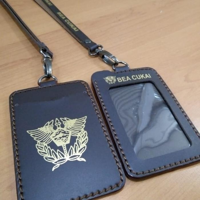 

Nametag id card Holder Logo Bea cukai - Cokelat