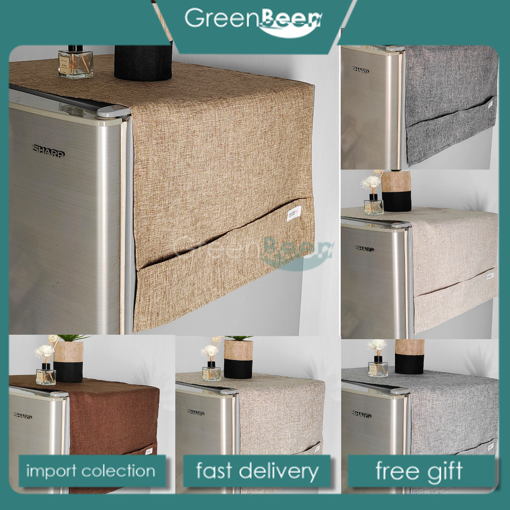 TUTUP KULKAS DENIM POLOS  /TUTUP KULKAS KAIN AESTHETIC / COVER KULKAS MINIMALIS  / TAPLAK KULKAS  / 