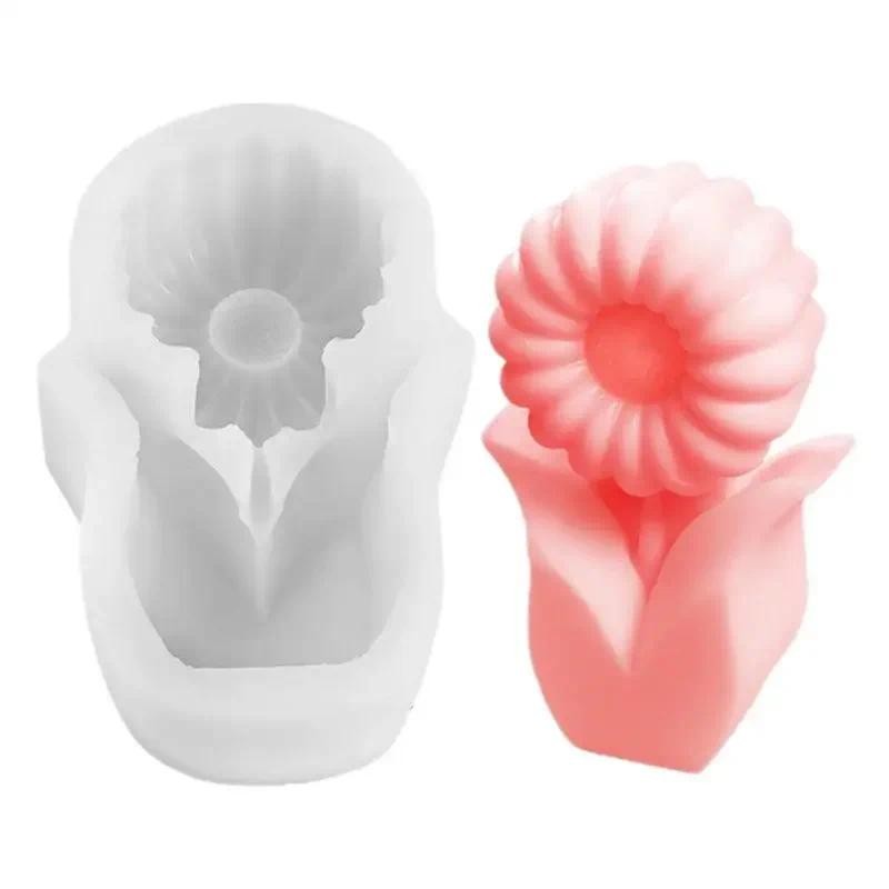 

3D Sunflower Mold 3D Flower Shape Molds For Candle Making DIY Ornament Baking Tool Epoxy Casting Mold For Cake Decoration Resin