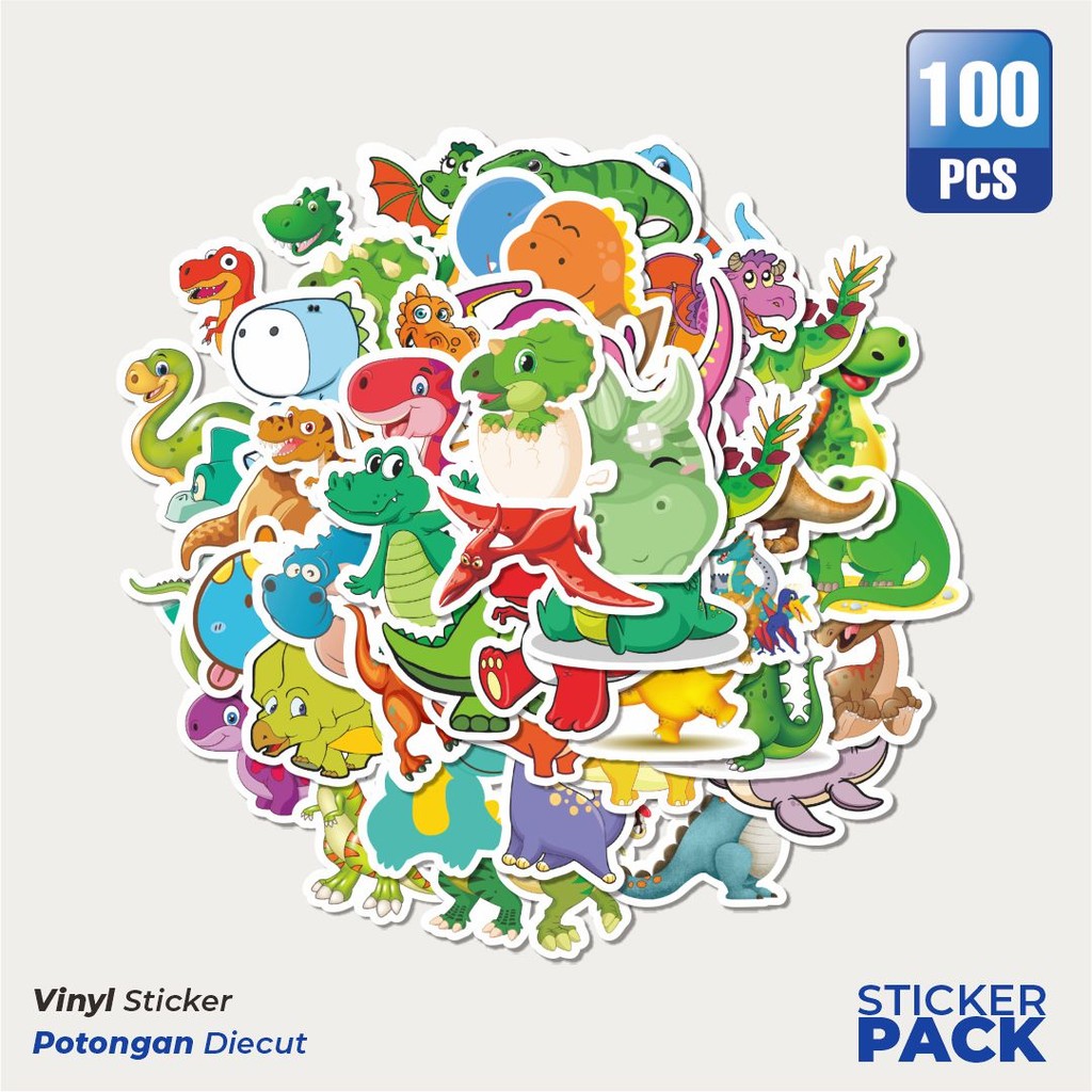 

Stiker Vinyl Stiker Dinosaur Series 2 Waterproof Aesthetic- Untuk Laptop, Motor, dan Helm - Paper Stationery Pack