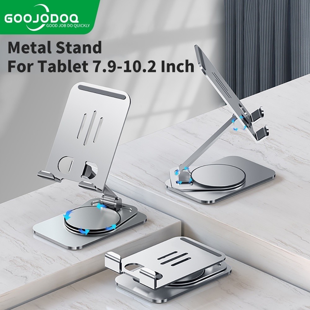 

GOOJODOQ Tablet Phone Stand Holder For iPad Pro 11 10th 10.2 7th 8th 9th Gen 360 degree rotatable for ipad Adjusstable Metal soporte tablet phone Terlaris