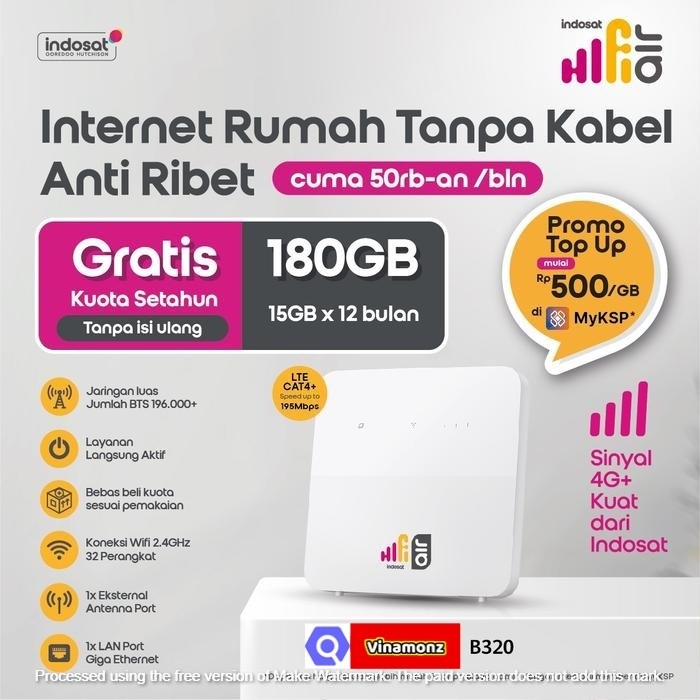 Modem Router 4G MiFi Huawei B320 Hifi Air Indosat Modem WiFi Wireless Router 4G CPE LTE Free Kuota 1