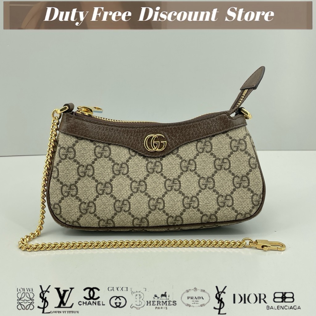 (764960) GUCCI Ophidia Armpit Bag / Tas Bahu / Tas Tangan / Tas Rantai 18x10x3XL Garansi Dua Tahun A