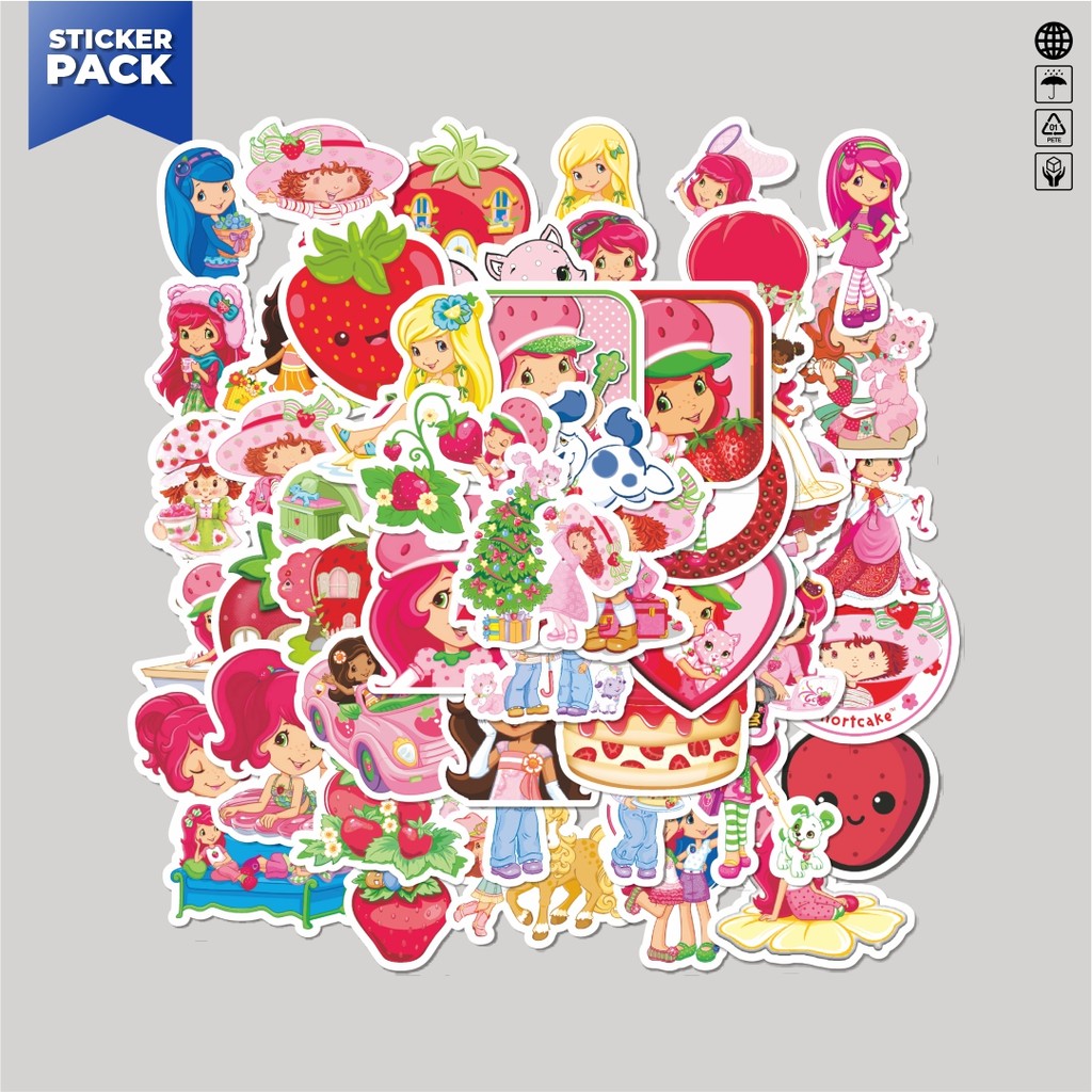 

[100PCS]Stiker Pack Stiker Strawberry Shortcake Series 1 Aesthetic Vinyl Anti Air Dekorasi Sticker Laptop Buku Journal Koper Helm Casing HP Gitar Helm Skateboard