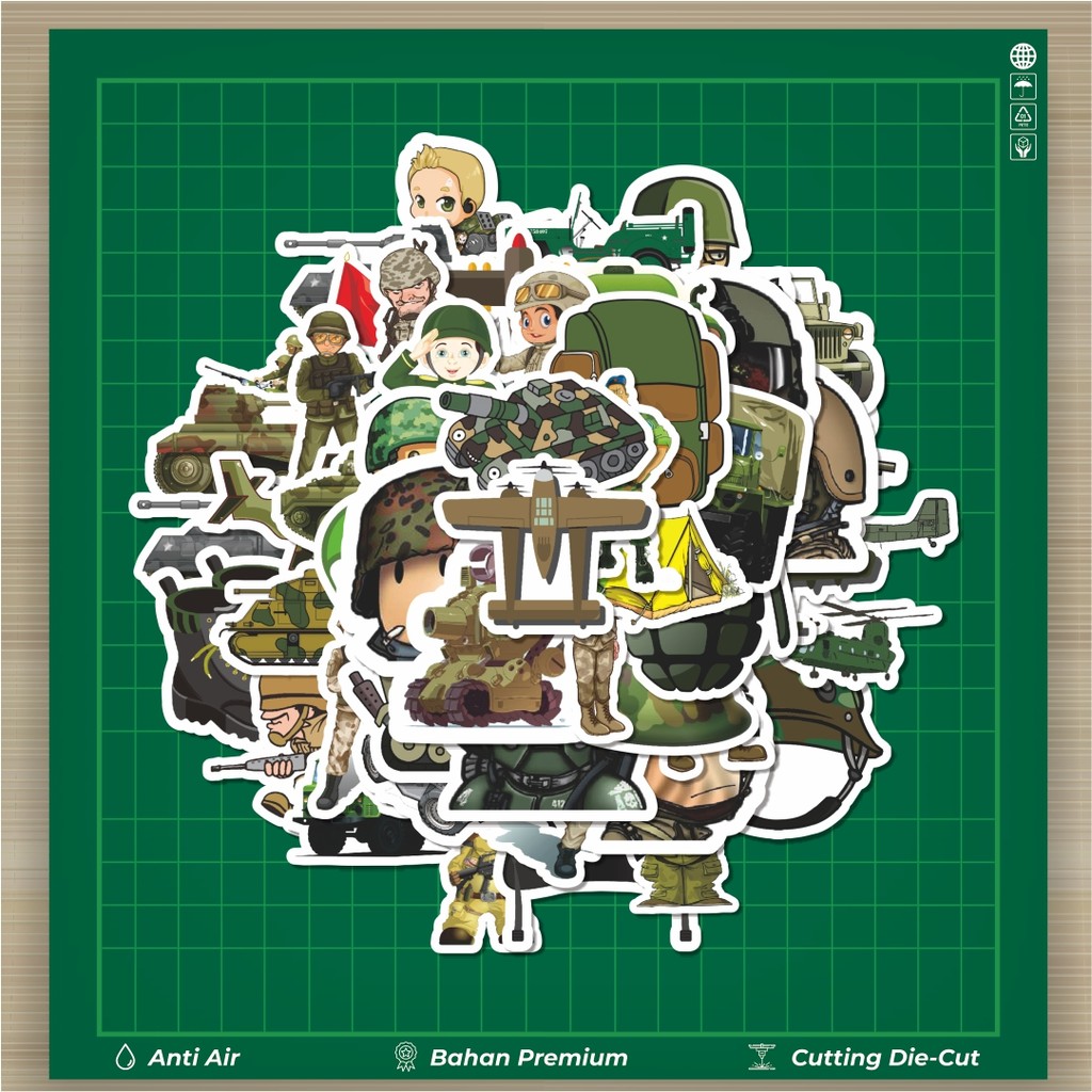 

HOT 50 PCS STIKER Stiker Military Enthusiast Series A [Seri Penggemar Militer]Stiker Fashion Cars Decal Dingin Kartu Album Custom Vinyl Anti Air- Sticker Aesthetic Buku Journal Koper Casing HP Tablet Laptop Helm Motor Botol Minum