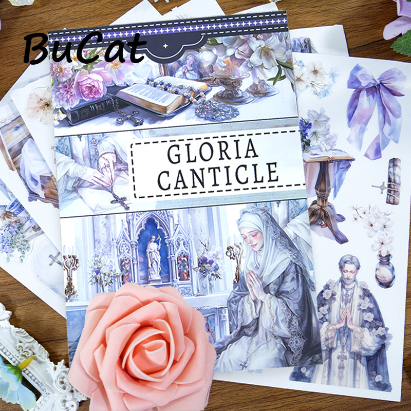 

20Sheets Beautiful Angel‌ Sticker Book Waterproof Dual-Material ‌Fantasy Castle‌ ‌Washi PET Sticker Set For Scrapbooking Journal