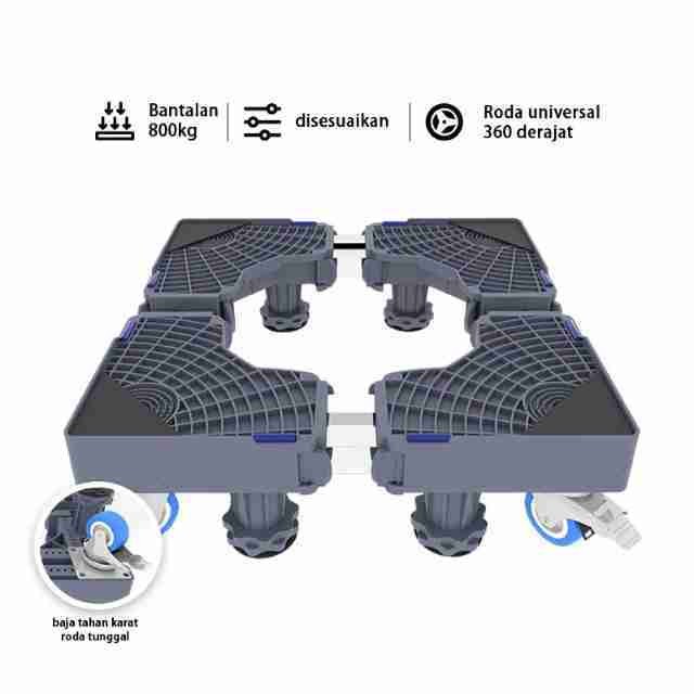 IDEELAB Alas Mesin Cuci Dan Alas Kulkas Tahan Karat Yang Dapat Diatur, Rem Mesin Cuci, Roda Kulkas, 