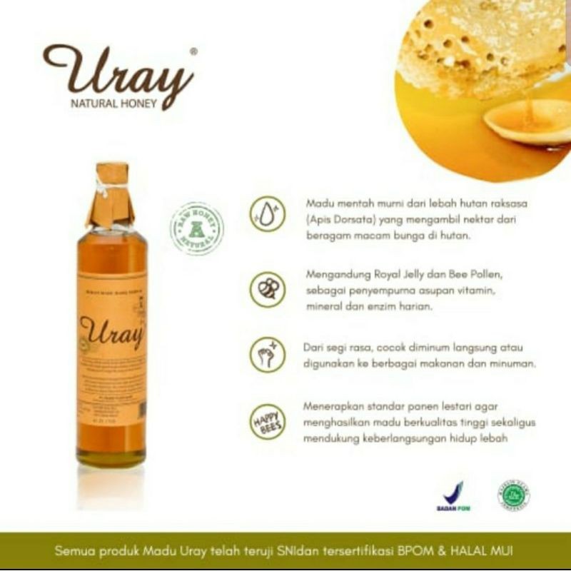 

JAMIN MURAH !!!Madu Uray Natural Honey 875 gram. 100% madu asli. madu hutan(BISA LANGSUNG ORDER)
